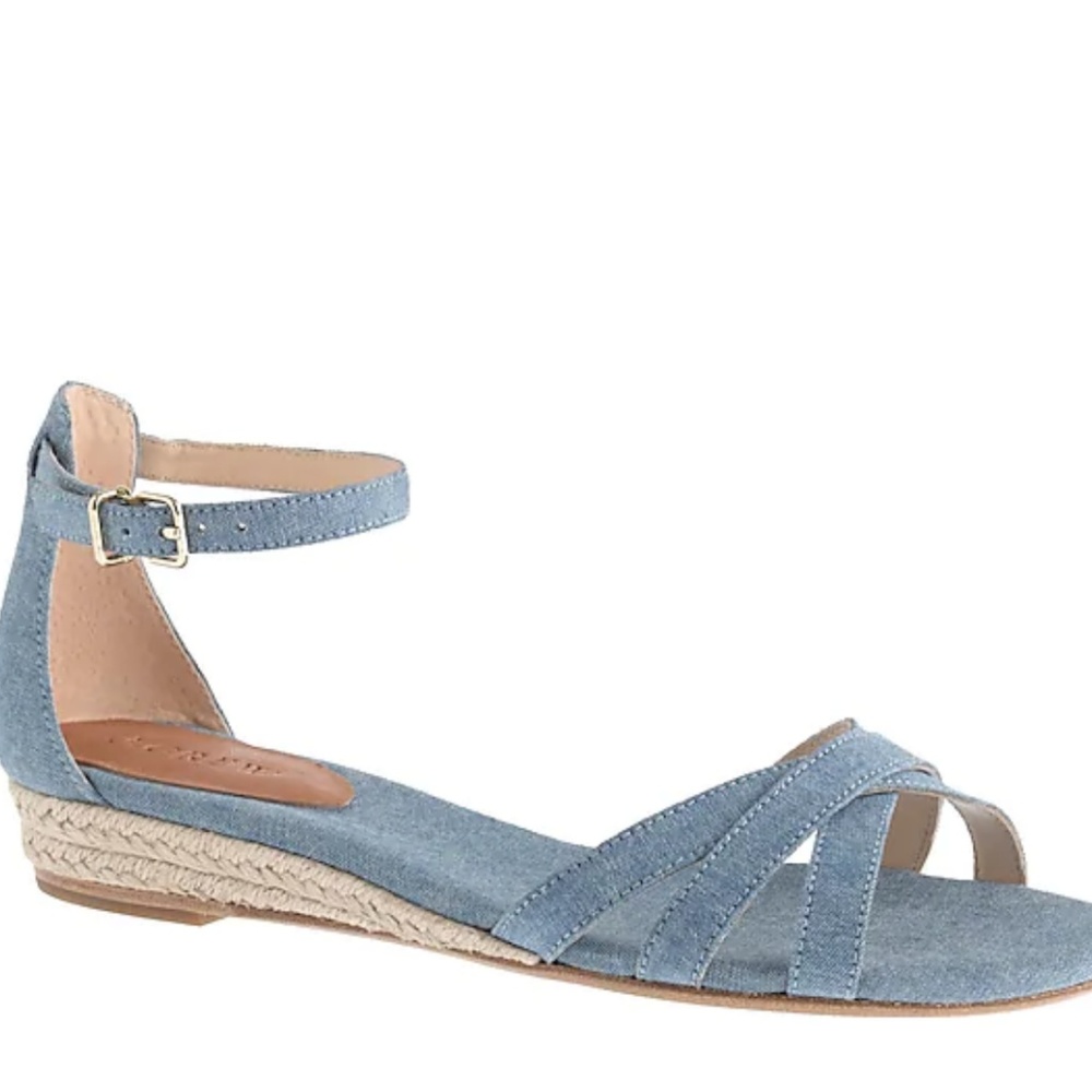JCREW Marina mini-wedge espadrilles in chambray